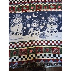 Unbranded SNOWMAN Throw Blanket Holiday Christmas Approx 48X55